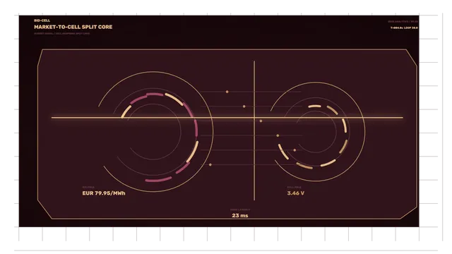 Market-to-Cell Split Core Energy Analytics HUD 4K Wallpaper
