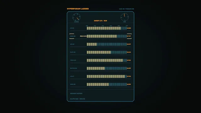 Hyperparameter Ladder Telemetry HUD Dashboard 4K Wallpaper