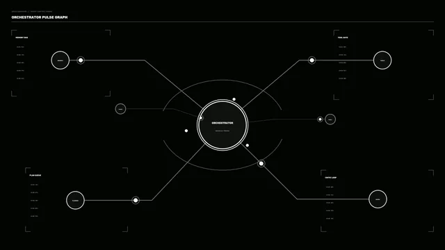 Orchestrator Pulse Graph Sci-Fi HUD Interface 4K Wallpaper