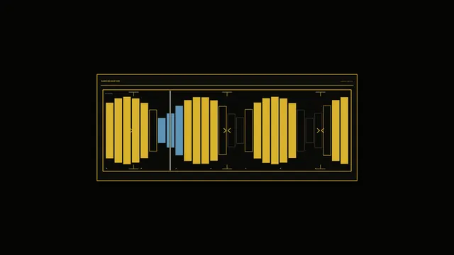 Wide Precision Target Analysis HUD with Gold and Blue Telemetry Bars — 4K Sci-Fi