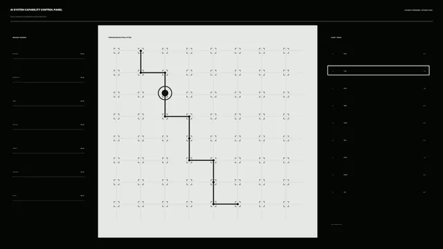 Futuristic Capability Control HUD with Grid Path 4K Wallpaper