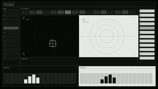 Monochrome Sci-Fi Course Tracking HUD 4K Wallpaper