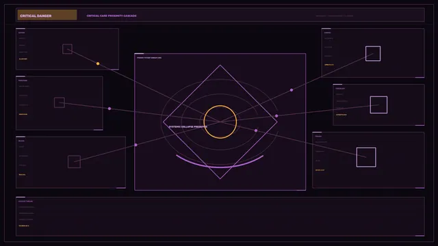 Critical Care Medical Monitoring HUD Dashboard – Purple 4K Sci-Fi Wallpaper