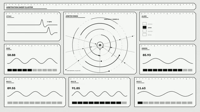Monochrome Sci-Fi Telemetry HUD Dashboard 4K Wallpaper