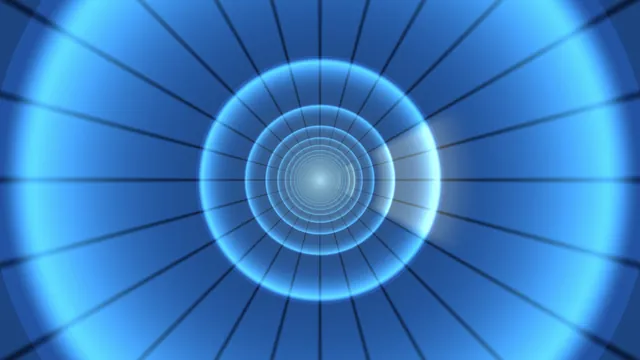 Blue Concentric Ring Tunnel 4K Wallpaper