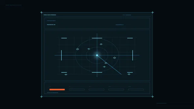 Sci-Fi Radar Warning HUD Dashboard with Circular Scanner — 4K Wallpaper