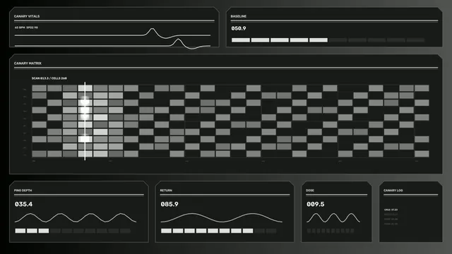 Monochrome Monitoring Matrix HUD 4K Sci-Fi Wallpaper
