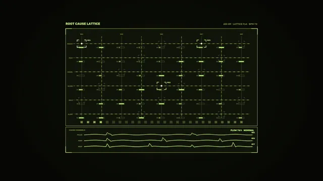 Root Cause Lattice Diagnostic HUD 4K Sci-Fi Wallpaper