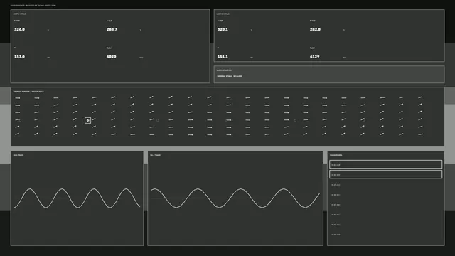 Industrial Monitoring HUD with Telemetry Panels and Vector Field — 4K Sci-Fi HUD