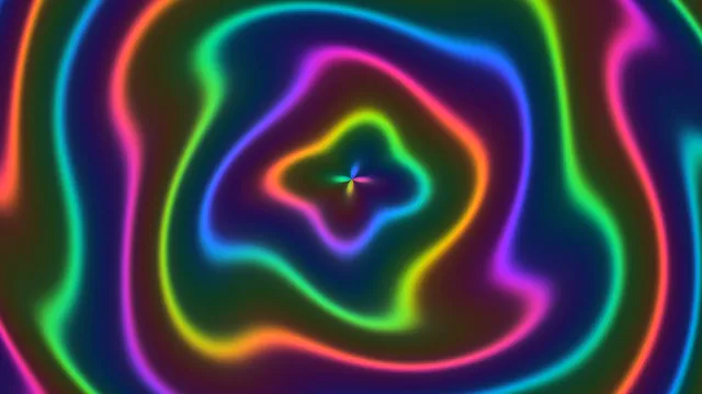 Colorful Concentric Neon Ripple Rings 4K Wallpaper