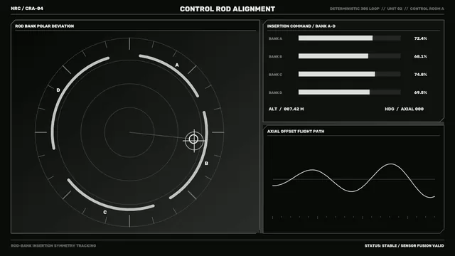 Sci-Fi Control Rod Alignment HUD 4K Wallpaper