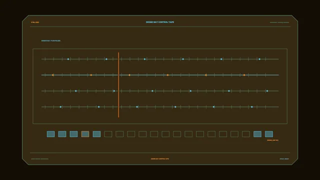 4K Sci-Fi Spacecraft Control Console HUD with Telemetry Tracks