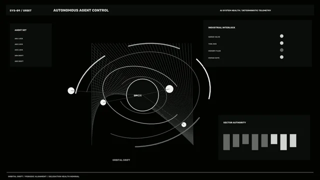 Monochrome Orbital Control HUD Dashboard 4K Wallpaper