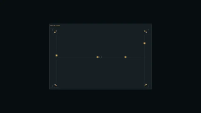 Impact Pulse Sonar HUD with Amber Locator Points – 4K Sci-Fi Wallpaper
