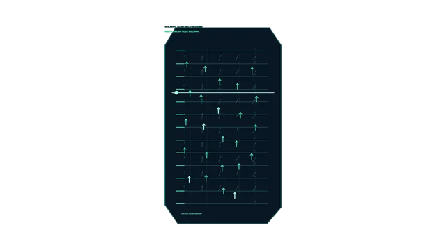 Teal Vertical Change Tracking HUD 4K Sci-Fi Wallpaper