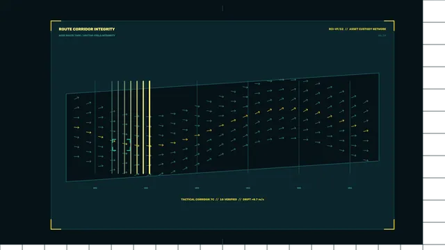 4K Sci-Fi Corridor Telemetry HUD Wallpaper