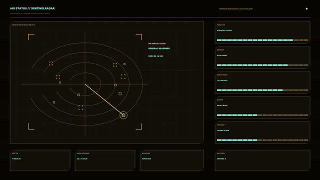 4K Futuristic Radar Tracking HUD with Circular Telemetry Display