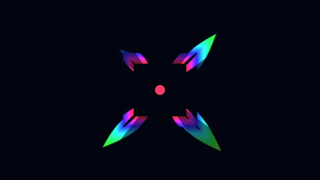 Colorful Kaleidoscope Chevron Geometry with Pink Center 4K Wallpaper