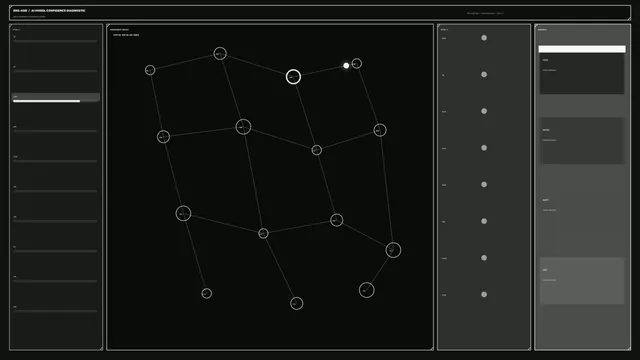 Monochrome Network Diagnostic HUD Interface 4K Wallpaper
