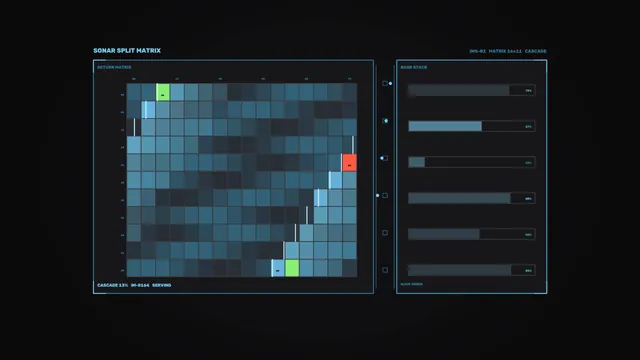 Sonar Split Matrix Sci-Fi HUD 4K Wallpaper