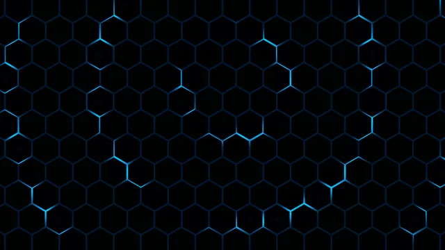 Dark Neon Honeycomb Grid on Black 4K Wallpaper