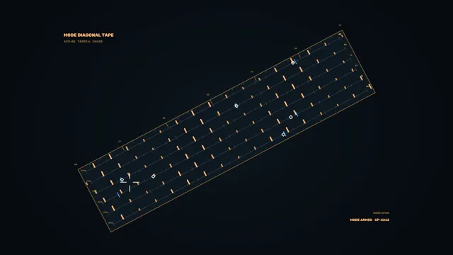 Diagonal Tape Telemetry HUD 4K Sci-Fi Wallpaper