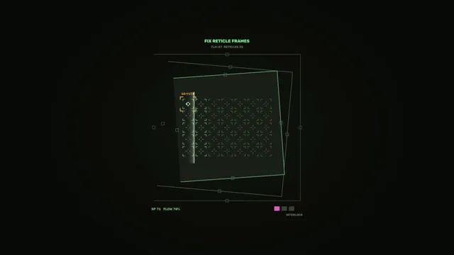 Green Sci-Fi Target Locator HUD with Reticle Frames and Telemetry Grid
