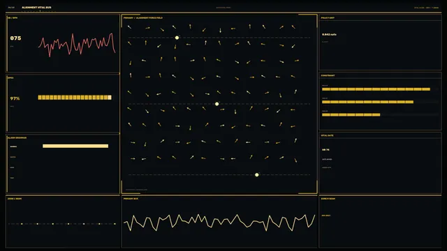 Medical Vital Signs HUD Dashboard with Alignment Field – 4K Sci-Fi Wallpaper