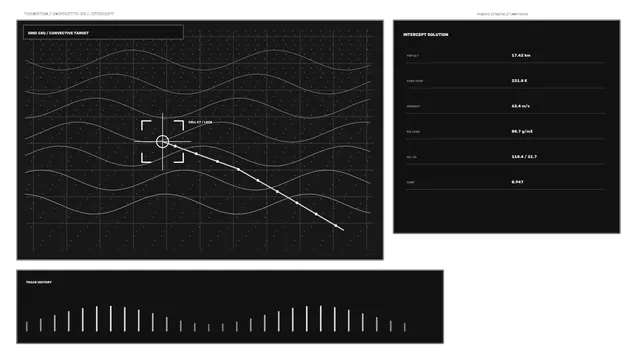Monochrome Planetary Atmosphere Scanner HUD with Intercept Plot