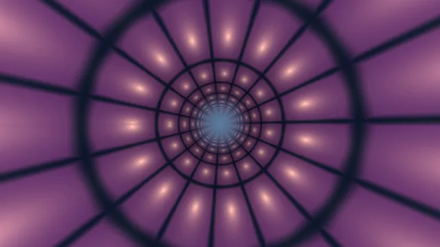 Purple Geometric Tunnel with Concentric Rings and Glowing Center 4K Wallpaper