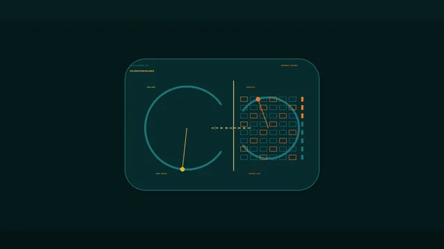 Polarization Balance HUD with Circular Gauge and Status Matrix