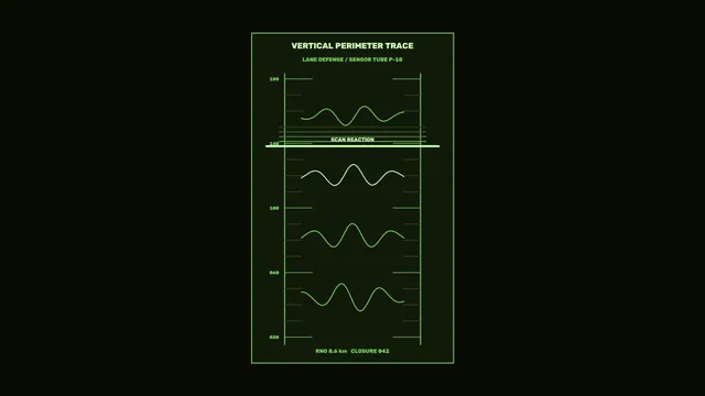 Green Vertical Perimeter Trace HUD 4K Wallpaper