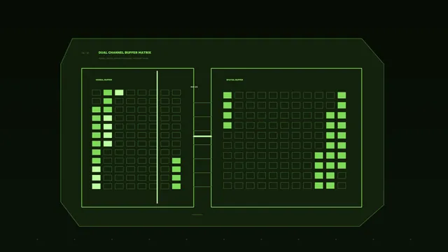 Dual-Channel Buffer Matrix HUD 4K Sci-Fi Wallpaper