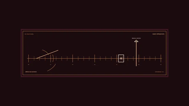 Amber Transit Flow Control HUD with Radar Approach Rate Telemetry 4K Wallpaper