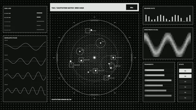 4K Sci-Fi Sonar Tracking HUD Wallpaper