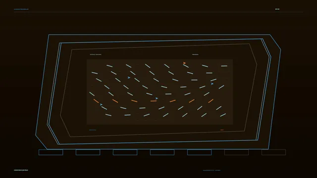Sci-Fi HUD Flow Field Telemetry Dashboard Wallpaper