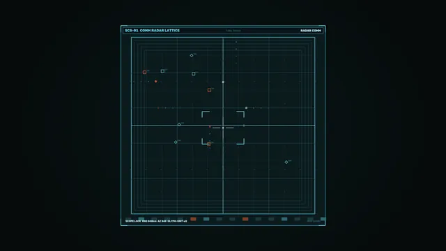 Sci-Fi Radar Communication HUD Interface with Telemetry Grid