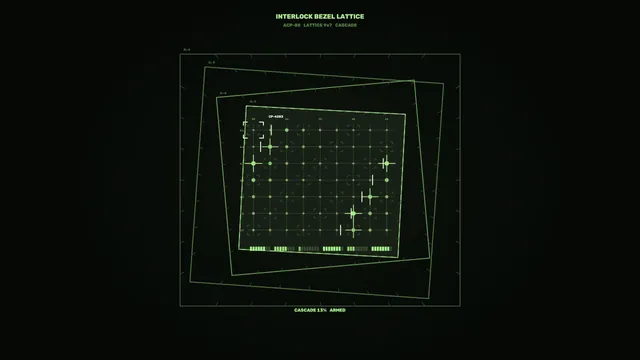 Futuristic Green Grid HUD Telemetry Dashboard 4K Wallpaper