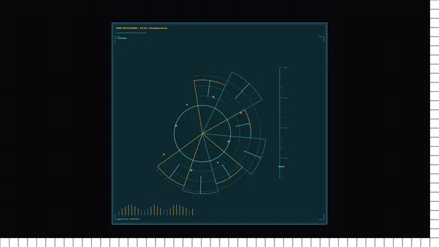 Futuristic Deep-Space Sonar HUD with Circular Scanner