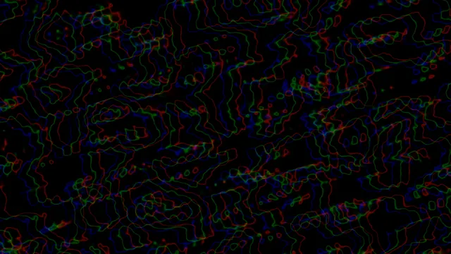 Chromatic RGB Contour Distortion on Black 4K Wallpaper