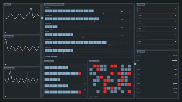 Acoustic Modem Telemetry HUD Dashboard with Waveform Traces