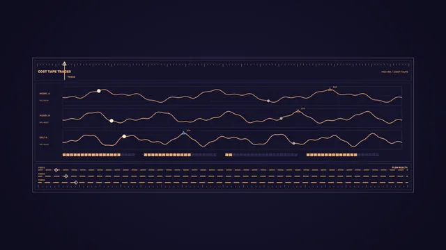 Sci-Fi HUD Cost Tape Graph Dashboard 4K Wallpaper