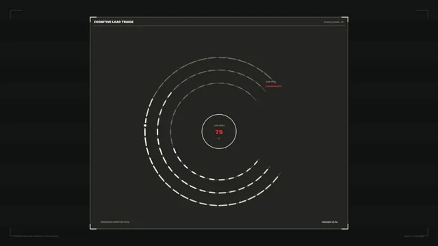 Cognitive Load Triage Circular Telemetry HUD 4K Wallpaper