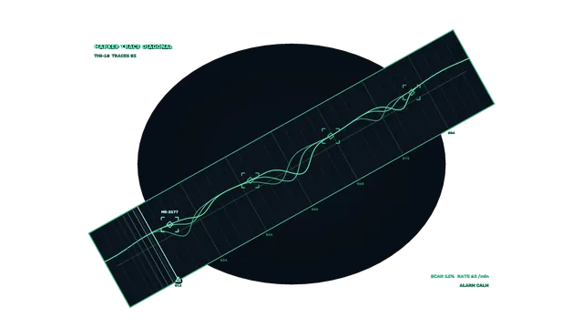 Teal Sci-Fi Target Marker Telemetry HUD on Diagonal Grid
