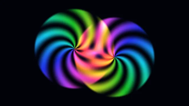 Colorful Double Vortex Mandala on Black
