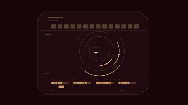 Amber Circular Confidence Gauge HUD Dashboard, Dark Burgundy 4K Wallpaper