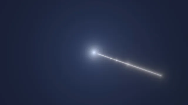 Glowing Diagonal White Light Trail on Dark Blue 4K Wallpaper