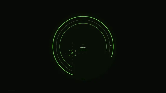 Green Circular Radar Tracking HUD 4K Wallpaper