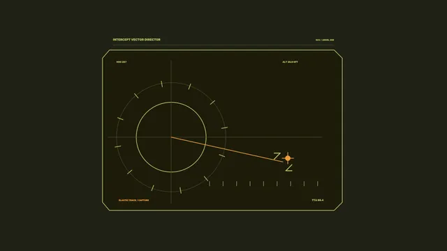 Sci-Fi Intercept Vector Director HUD with Circular Telemetry Display, 4K