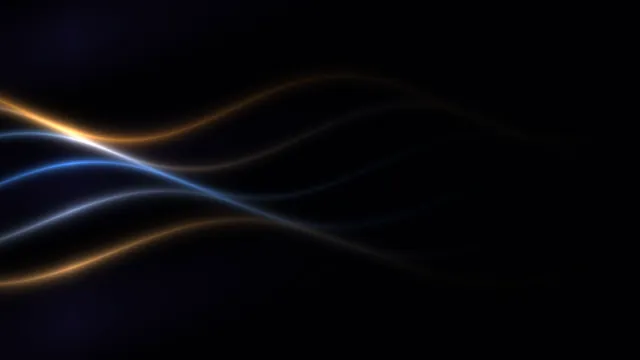 Glowing Blue and Gold Light Waves on Black 4K Wallpaper